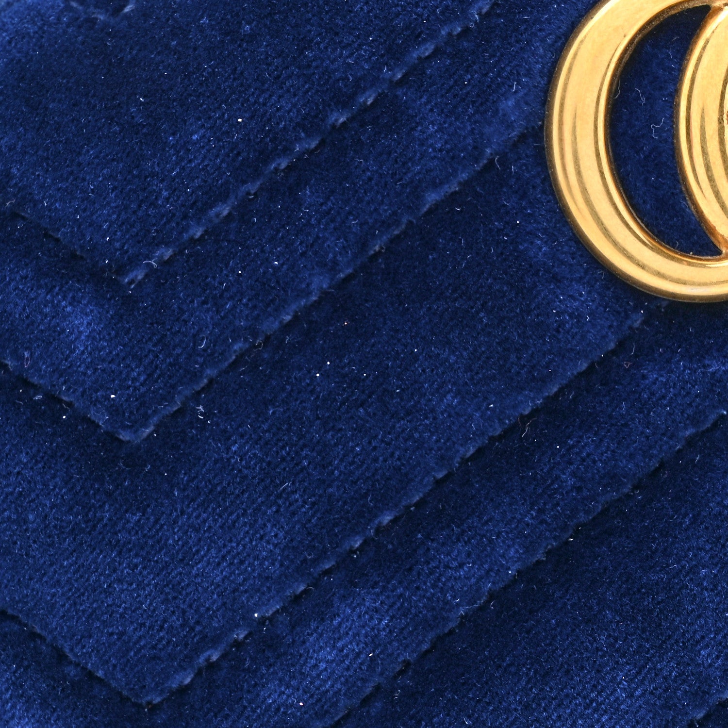 Gucci Velvet Matelasse GG Marmont Belt Bag 85 34 Cobalt Blue 8 of 10