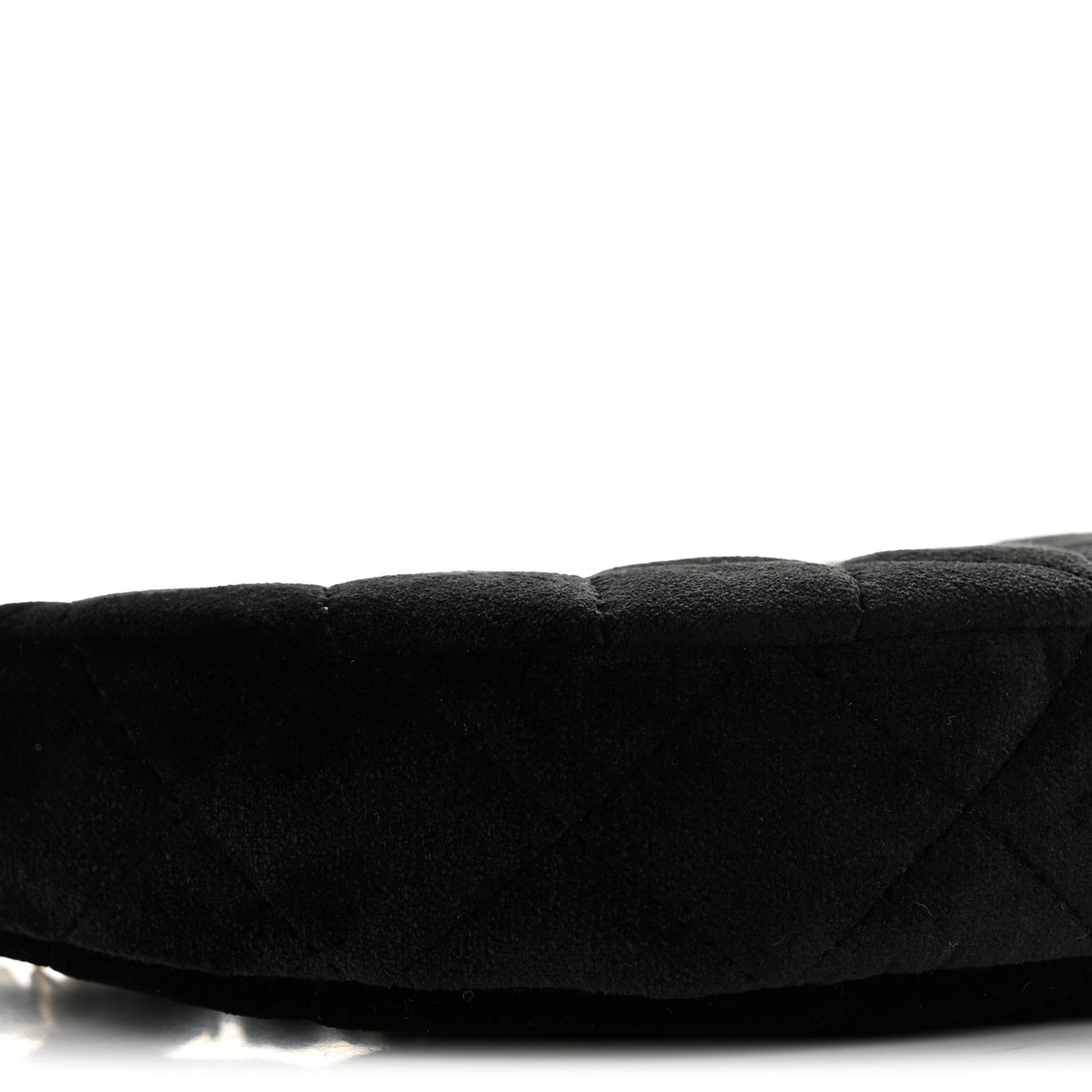 Velvet Crystal Quilted Chain Hobo Black