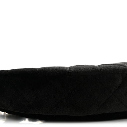 Chanel Velvet Crystal Quilted Chain Hobo Black 9 of 12