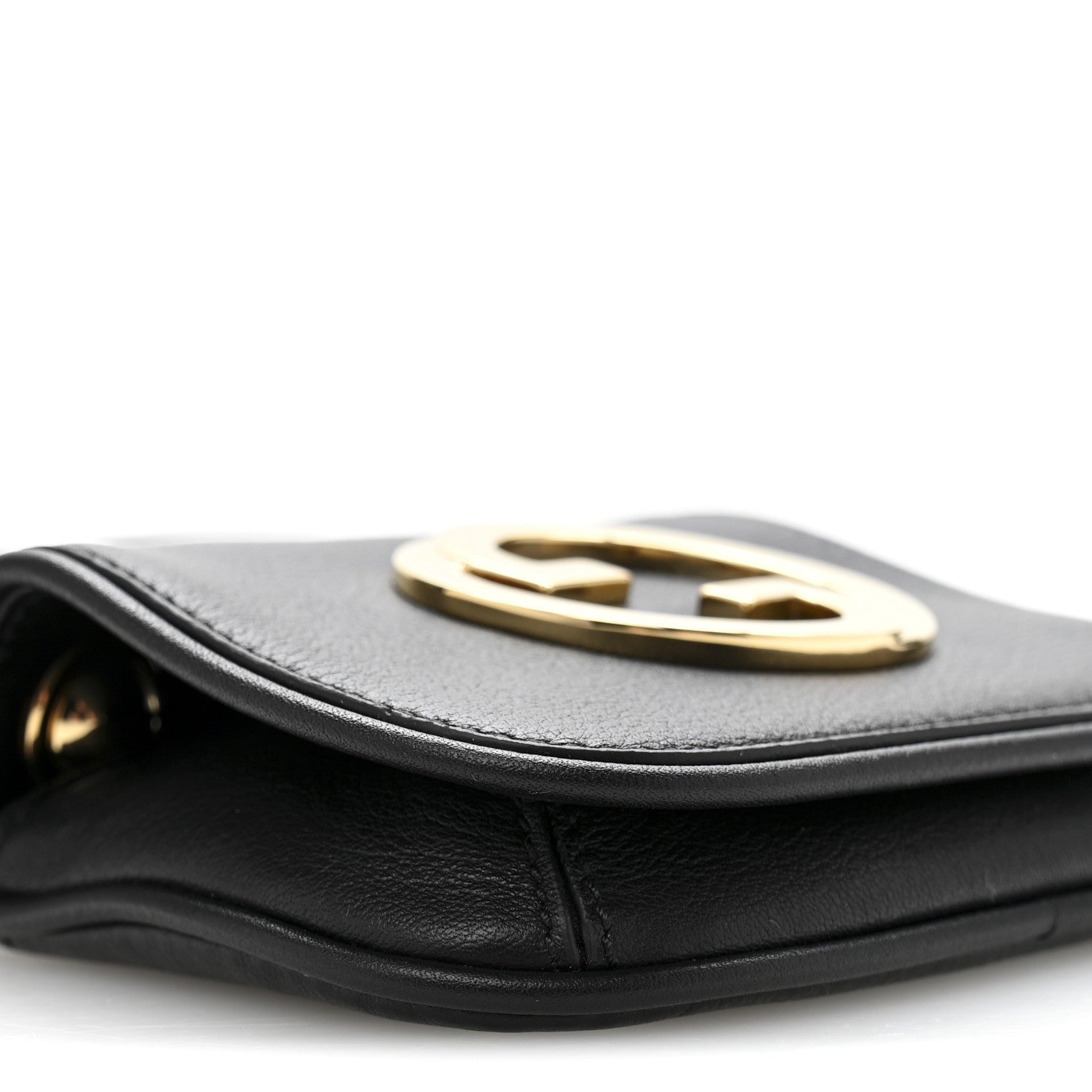 Gucci Roxy Calfskin Blondie Card Case Wallet with Strap Black 9 of 11
