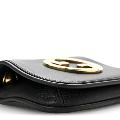 Gucci Roxy Calfskin Blondie Card Case Wallet with Strap Black 9 of 11
