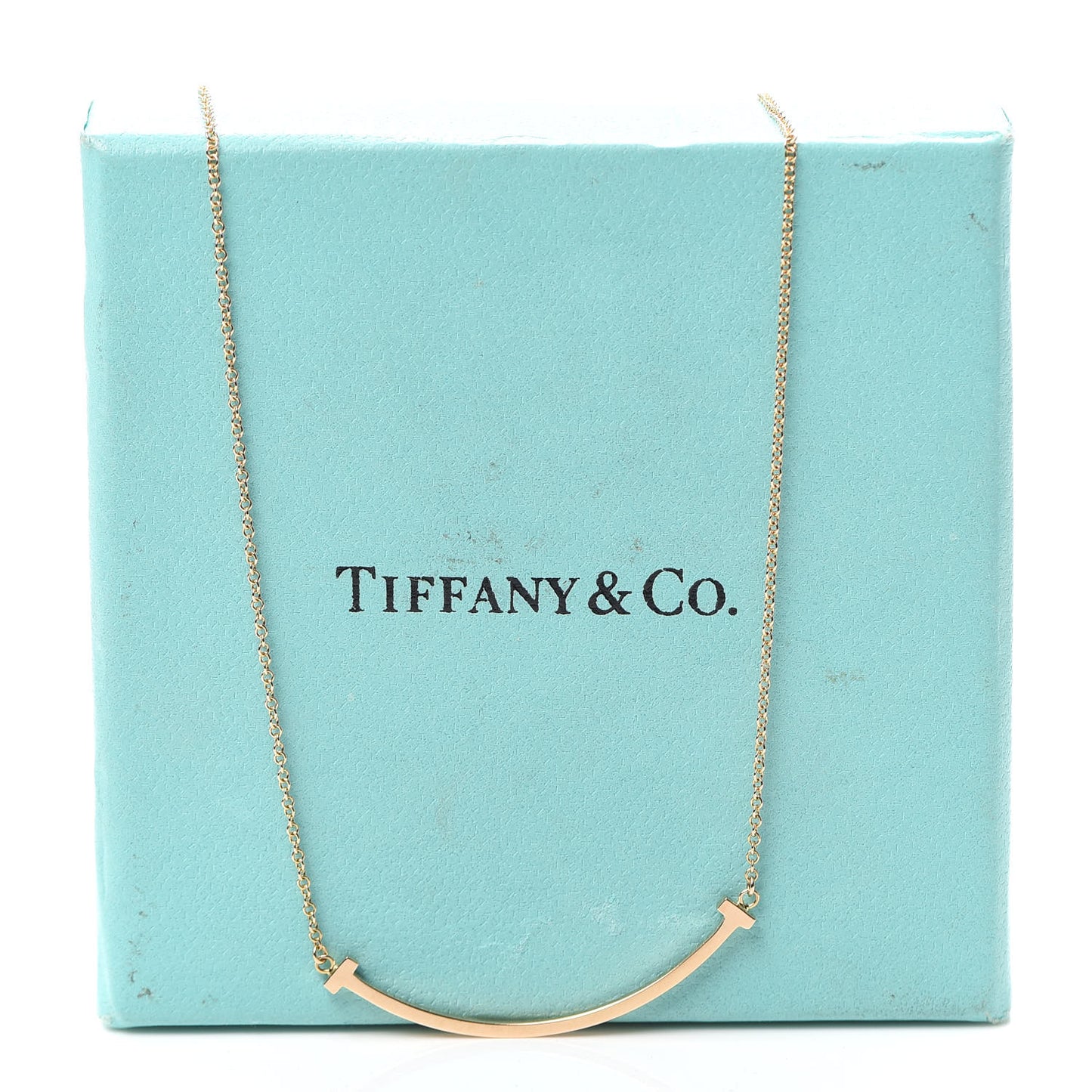 18K Rose Gold Small T Smile Pendant Necklace