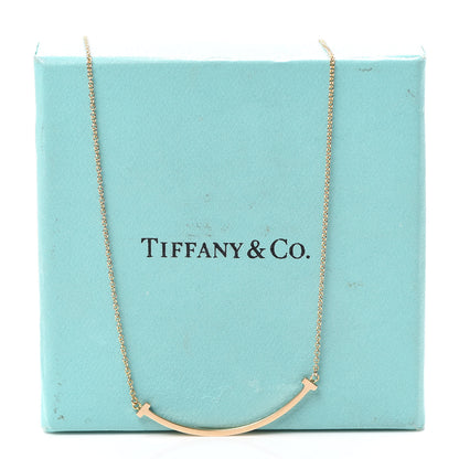 Tiffany 18K Rose Gold Small T Smile Pendant Necklace 4 of 6