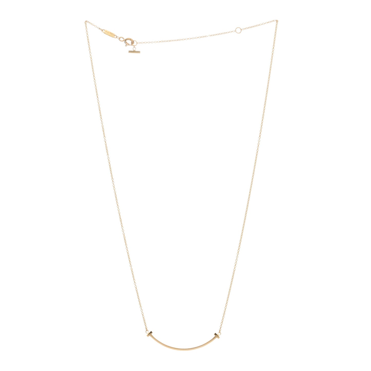 18K Yellow Gold Small T Smile Pendant Necklace