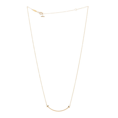 Tiffany 18K Yellow Gold Small T Smile Pendant Necklace 2 of 3