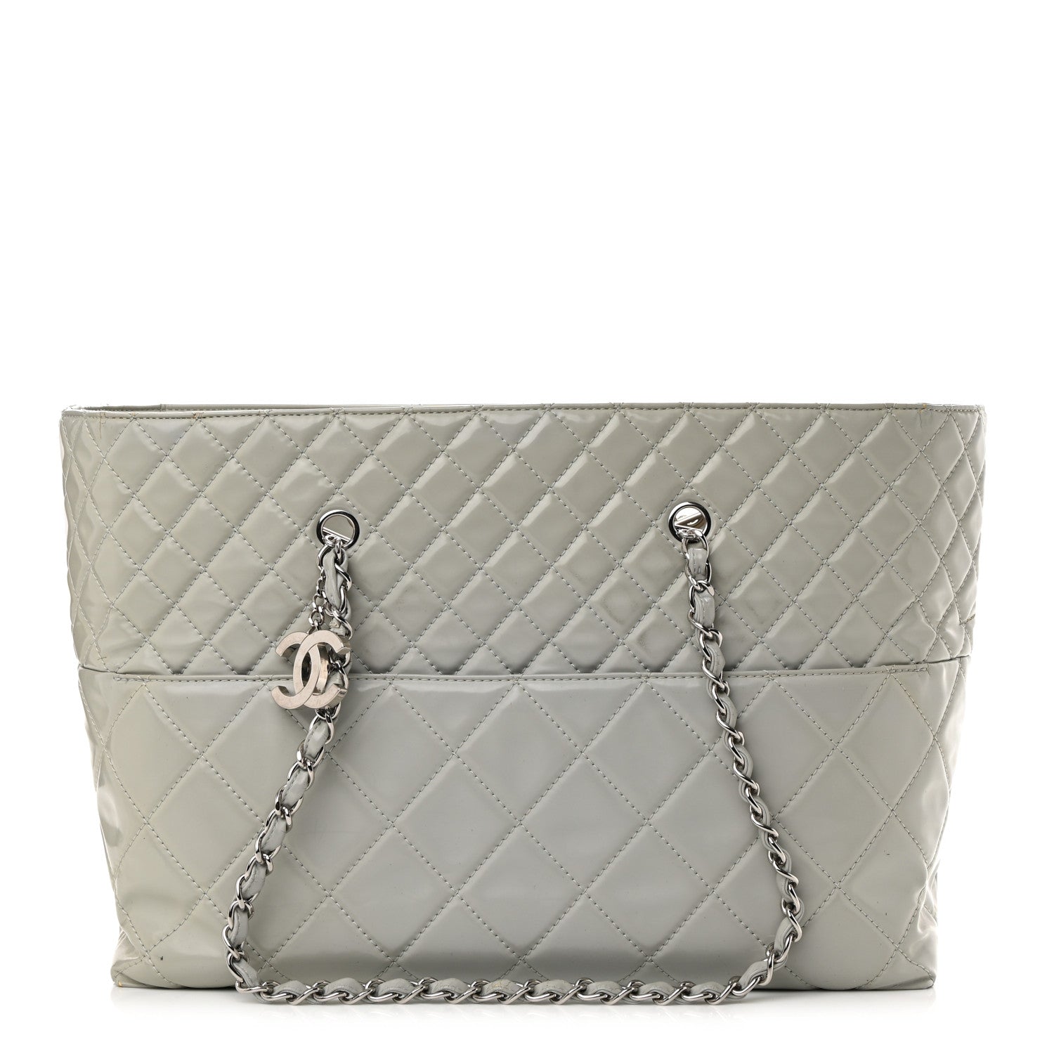 Chanel Vinyl Quilted Large In The Business Tote Light Grey 1 of 20