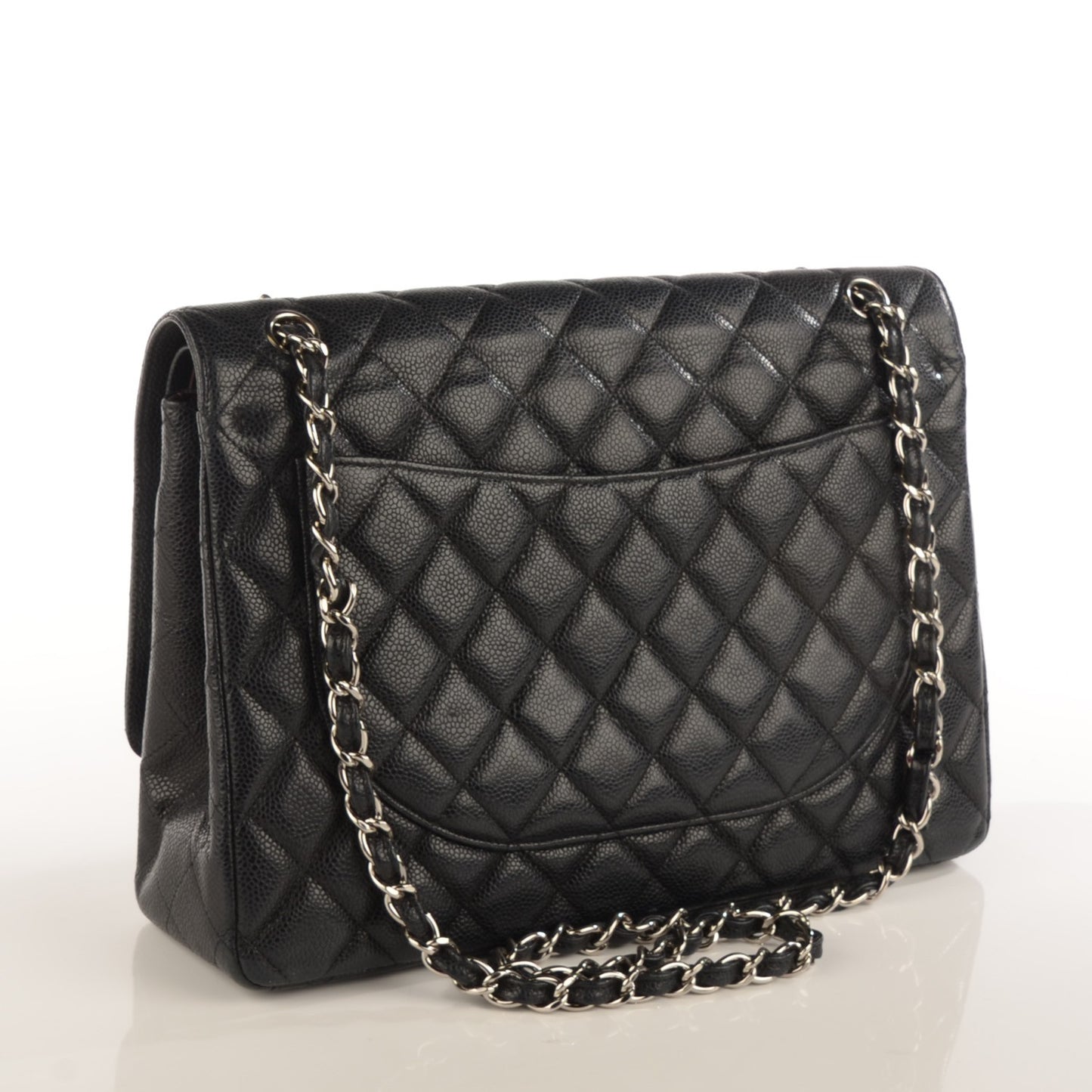 Caviar Quilted Maxi Double Flap Black