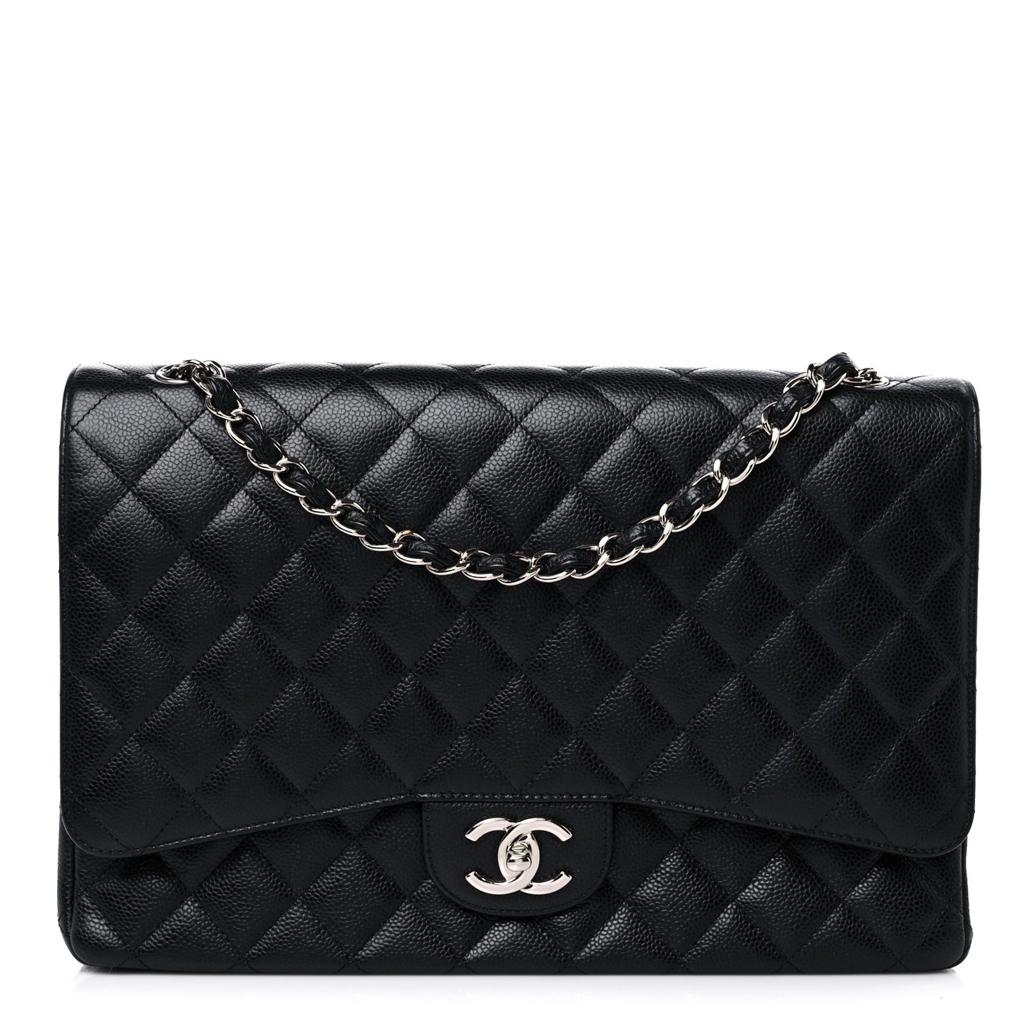 Caviar Quilted Maxi Double Flap Black