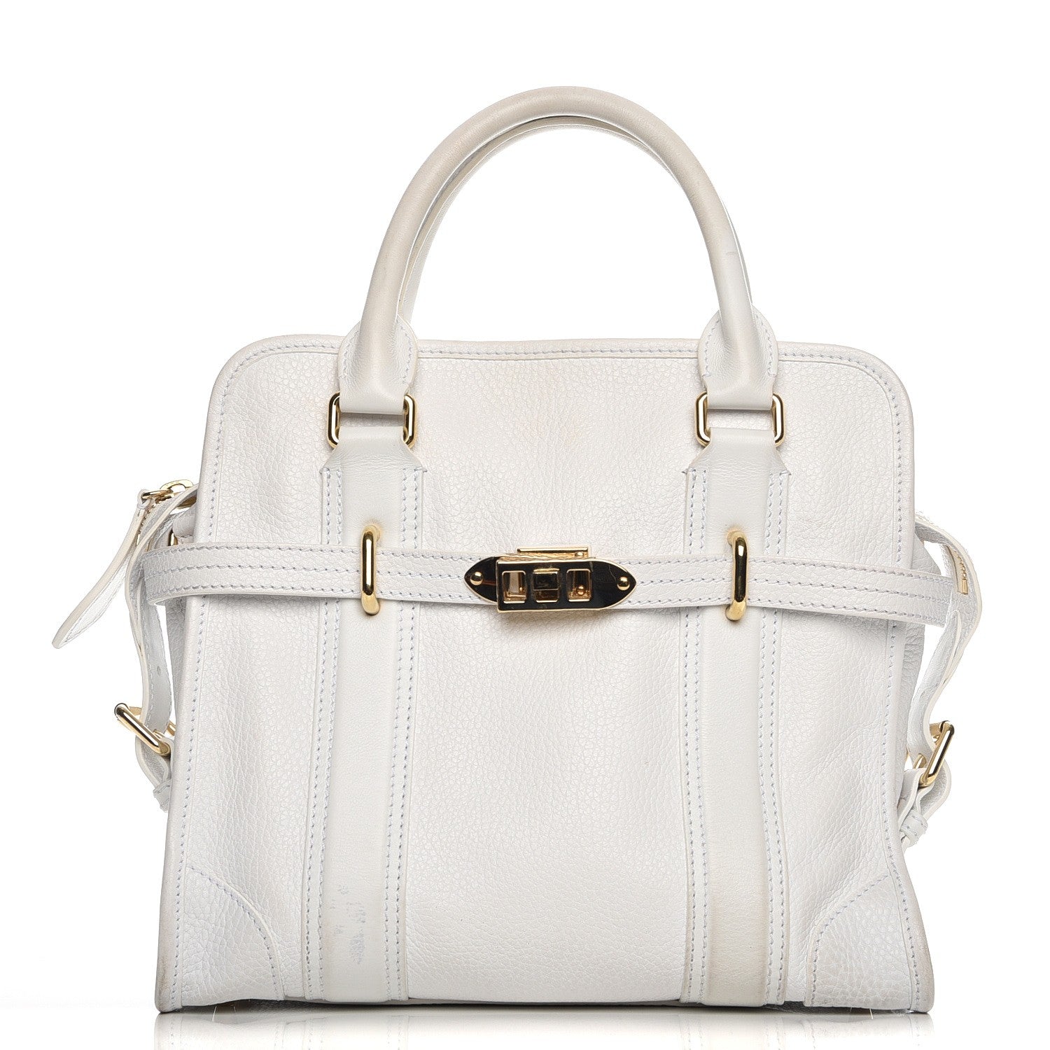 Burberry London Grainy Calfskin Medium Minford Portrait Tote White 1 of 16