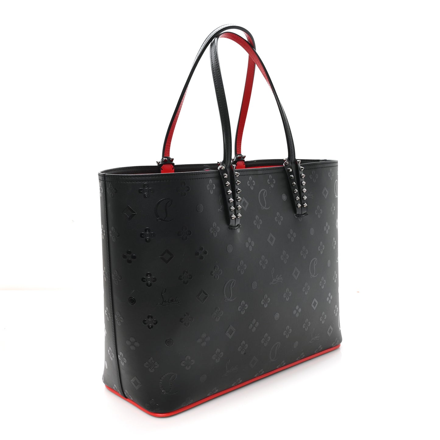 Calfskin Loubinthesky East West Cabata Tote Black