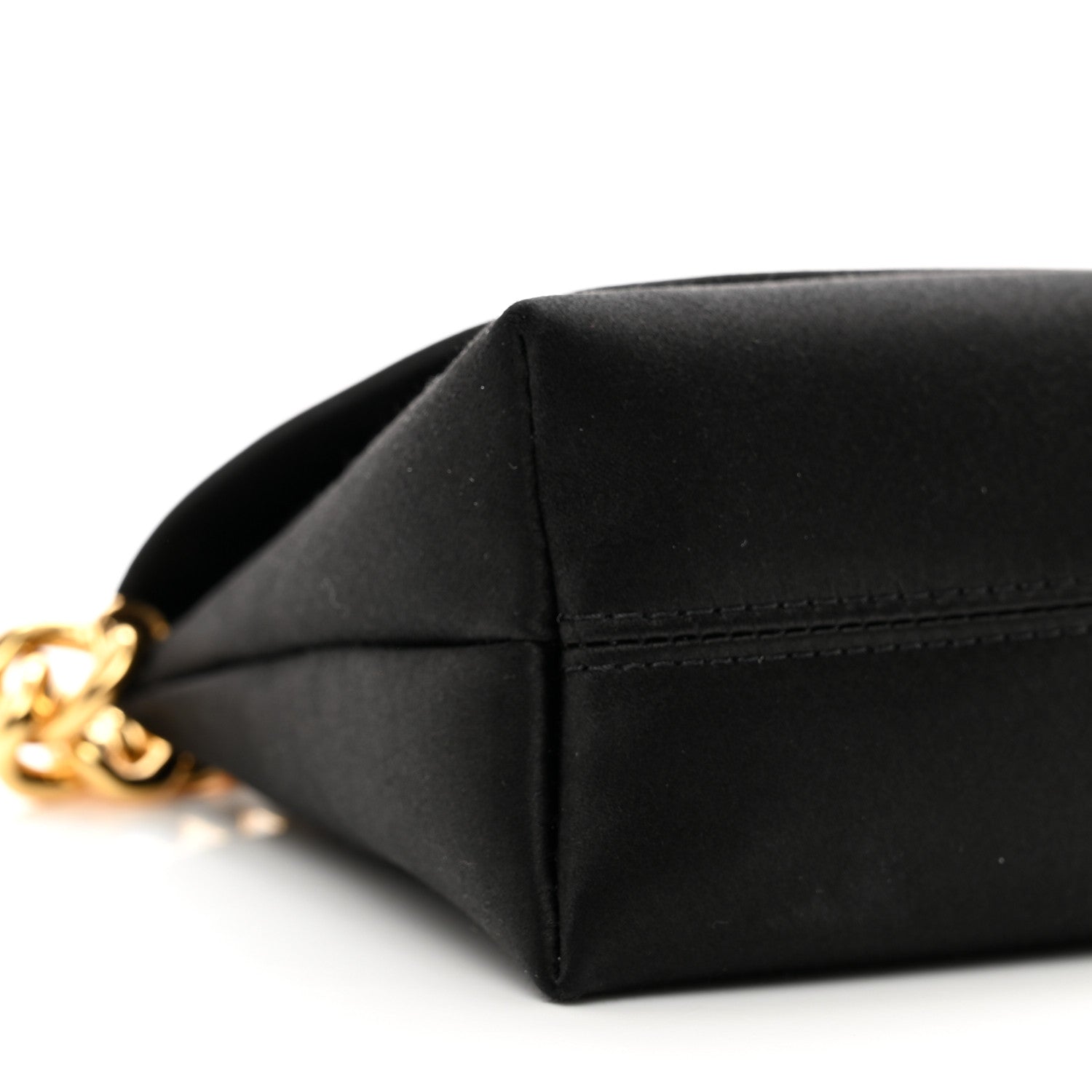 Tom Ford Satin Mini Label Chain Shoulder Bag Black 8 of 9