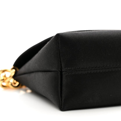 Tom Ford Satin Mini Label Chain Shoulder Bag Black 8 of 9