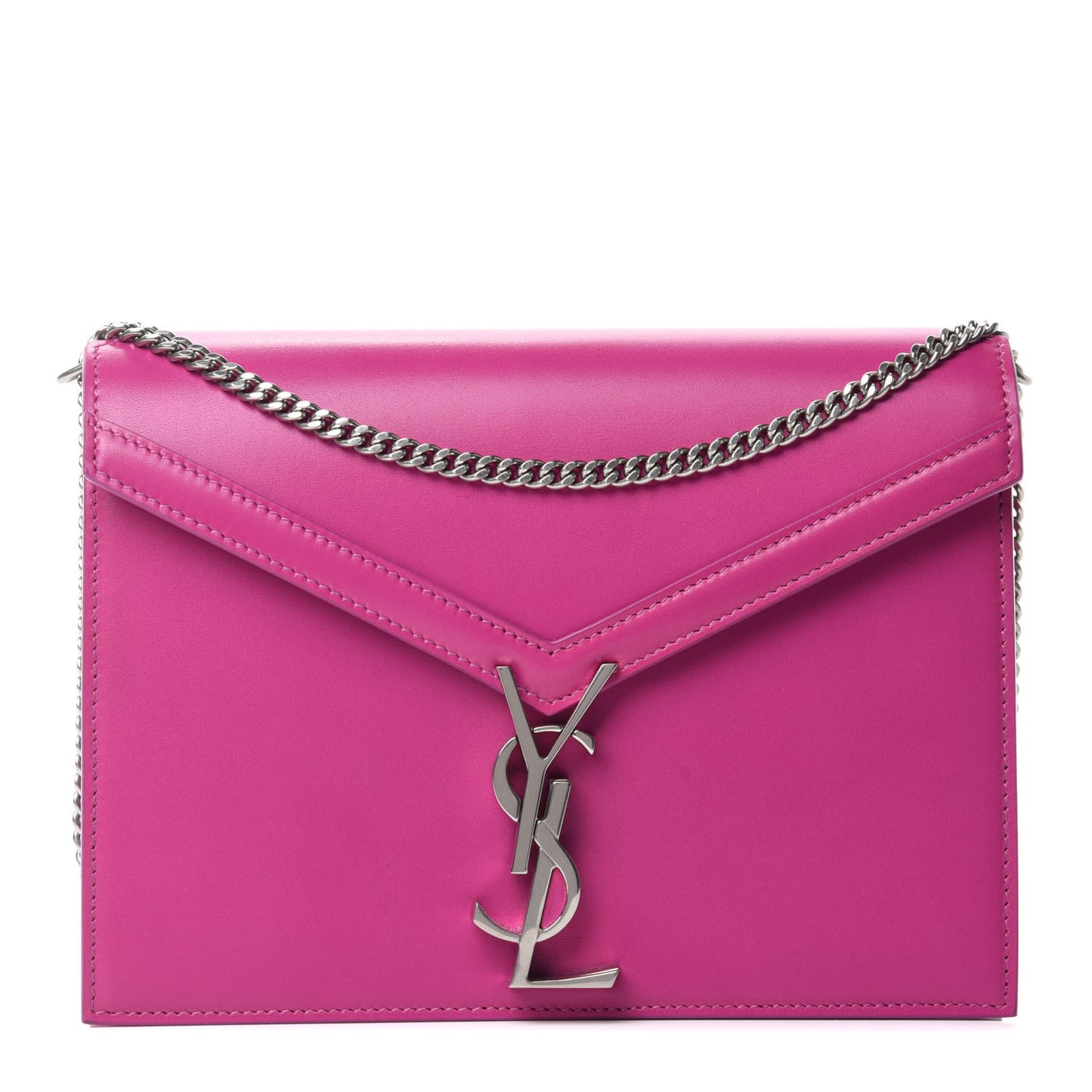 Smooth Calfskin Monogram Cassandra Clasp Bag Electric Fuchsia