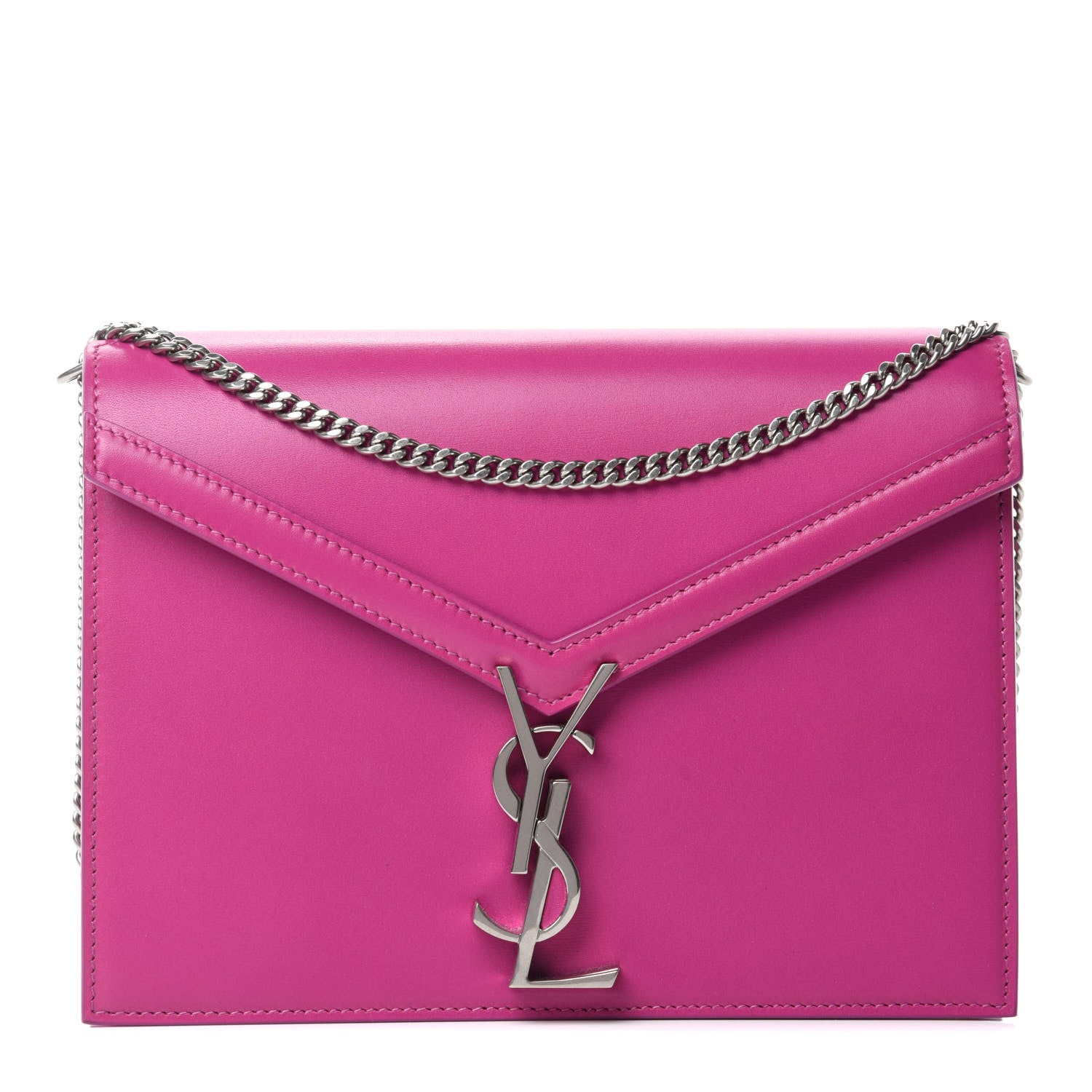 Saint Laurent Smooth Calfskin Monogram Cassandra Clasp Bag Electric Fuchsia 1 of 11