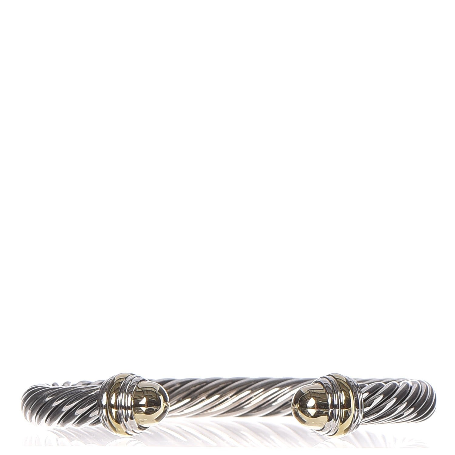 David Yurman Sterling Silver 14K Yellow Gold 7mm Cable Classics Bracelet 1 of 5
