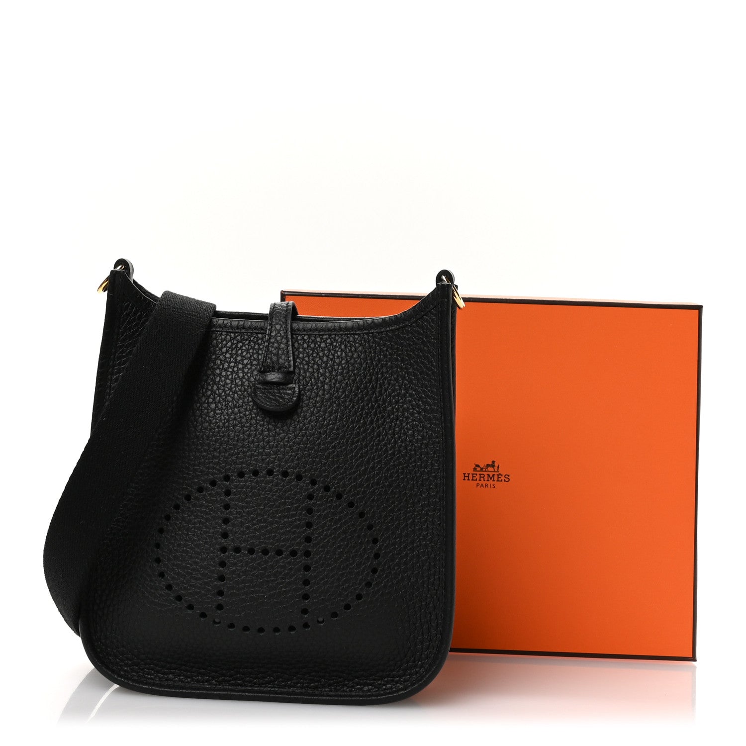 Hermes Taurillon Clemence Evelyne TPM Black 12 of 12