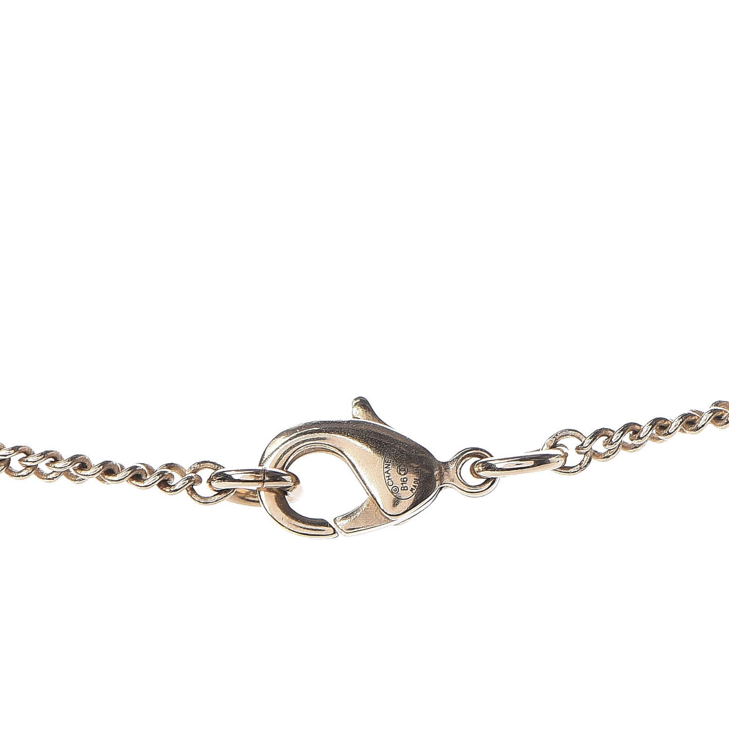 Enamel Beaded CC Necklace Gold Black