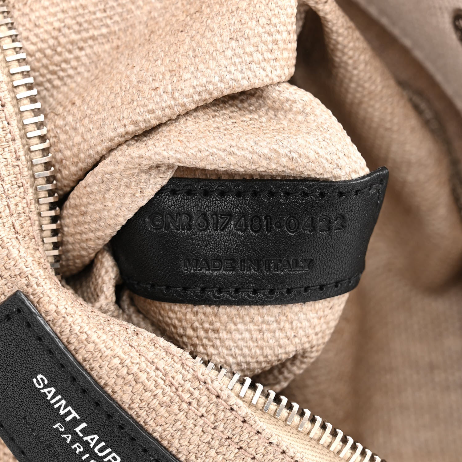 Saint Laurent SAINT LAURENT Linen Calfskin Small Rive Gauche Tote Greggio Natural 7 of 13