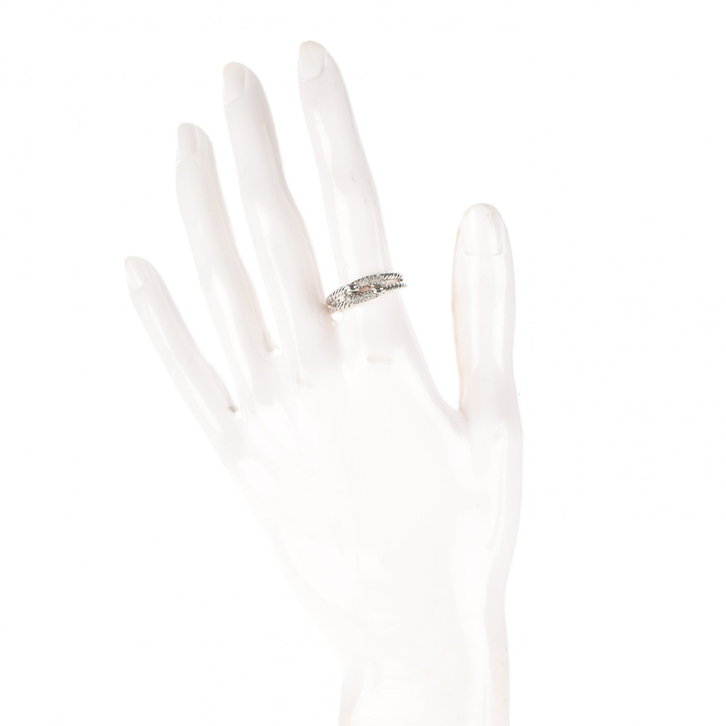 Sterling Silver Diamond Petite Loop Labyrinth Ring 54 7