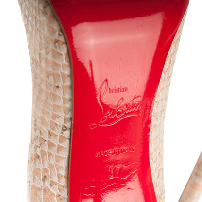 Christian Louboutin Liege Embossed So Kate 120 Pumps 37 Beige 6 of 8