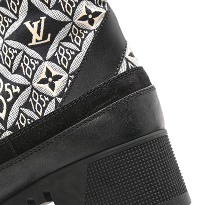 Louis Vuitton Suede Calfskin Jacquard Since 1854 Laureate Platform Desert Boots 40 Black 12 of 12