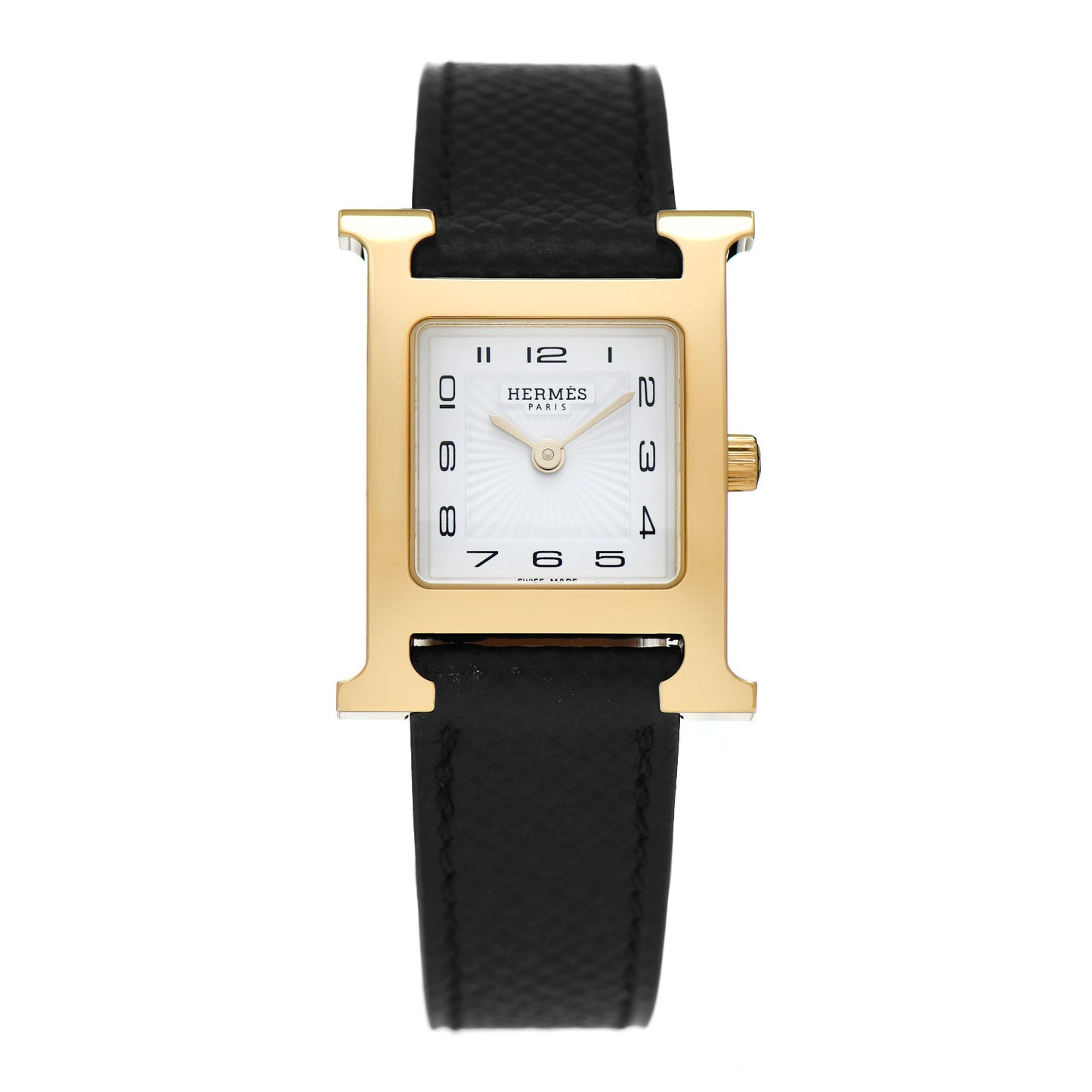 Stainless Steel Epsom 21mm Heure H Hour Quartz Watch Noir