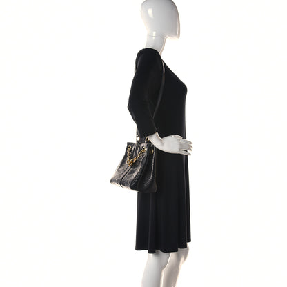 Saint Laurent Lambskin Quilted Mini Le Maillon Bucket Bag Black 2 of 12