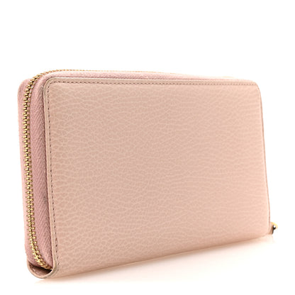 Gucci Dollar Calfskin GG Marmont Zip Around Wallet Perfect Pink 3 of 13