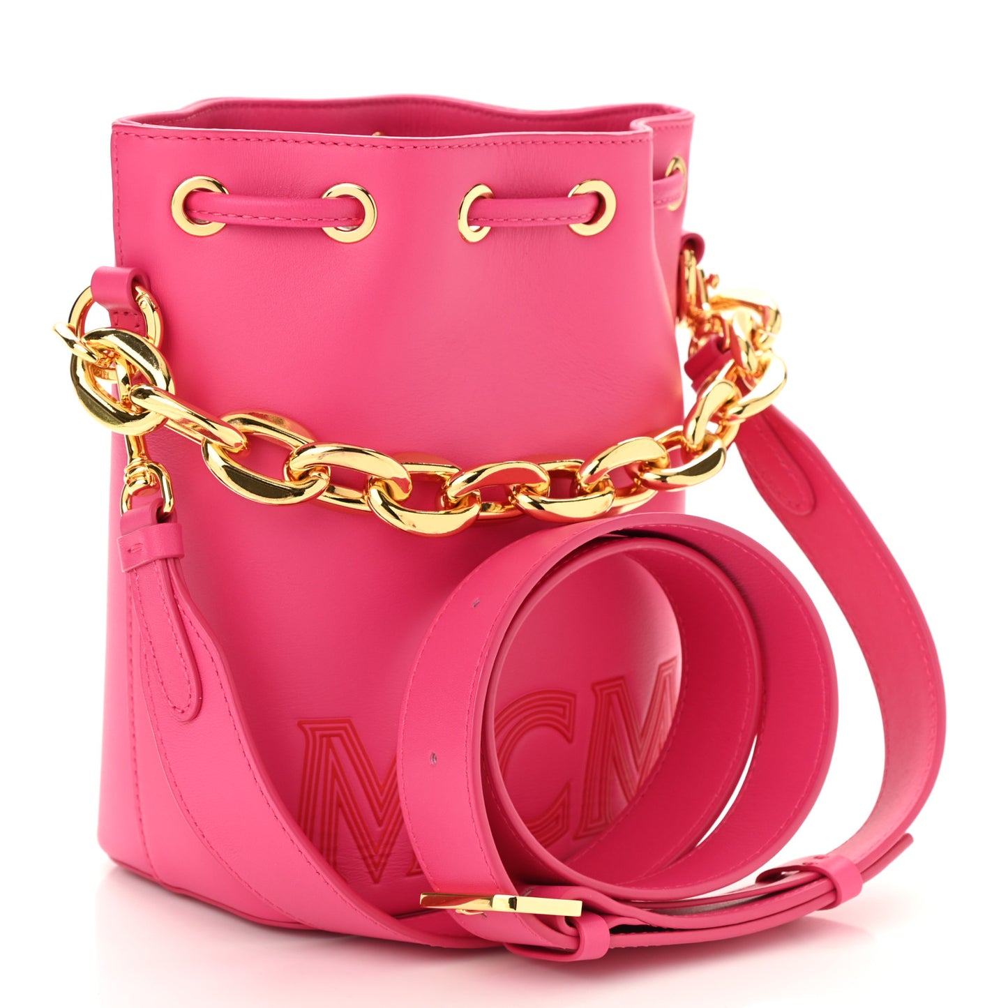 Nappa Mini Drawstring Aren Chain Bag Beetroot Purple