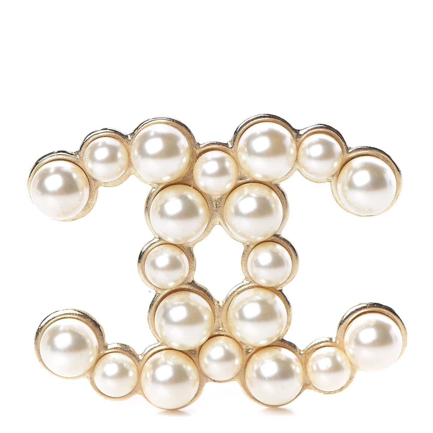 Pearl CC Brooch Gold