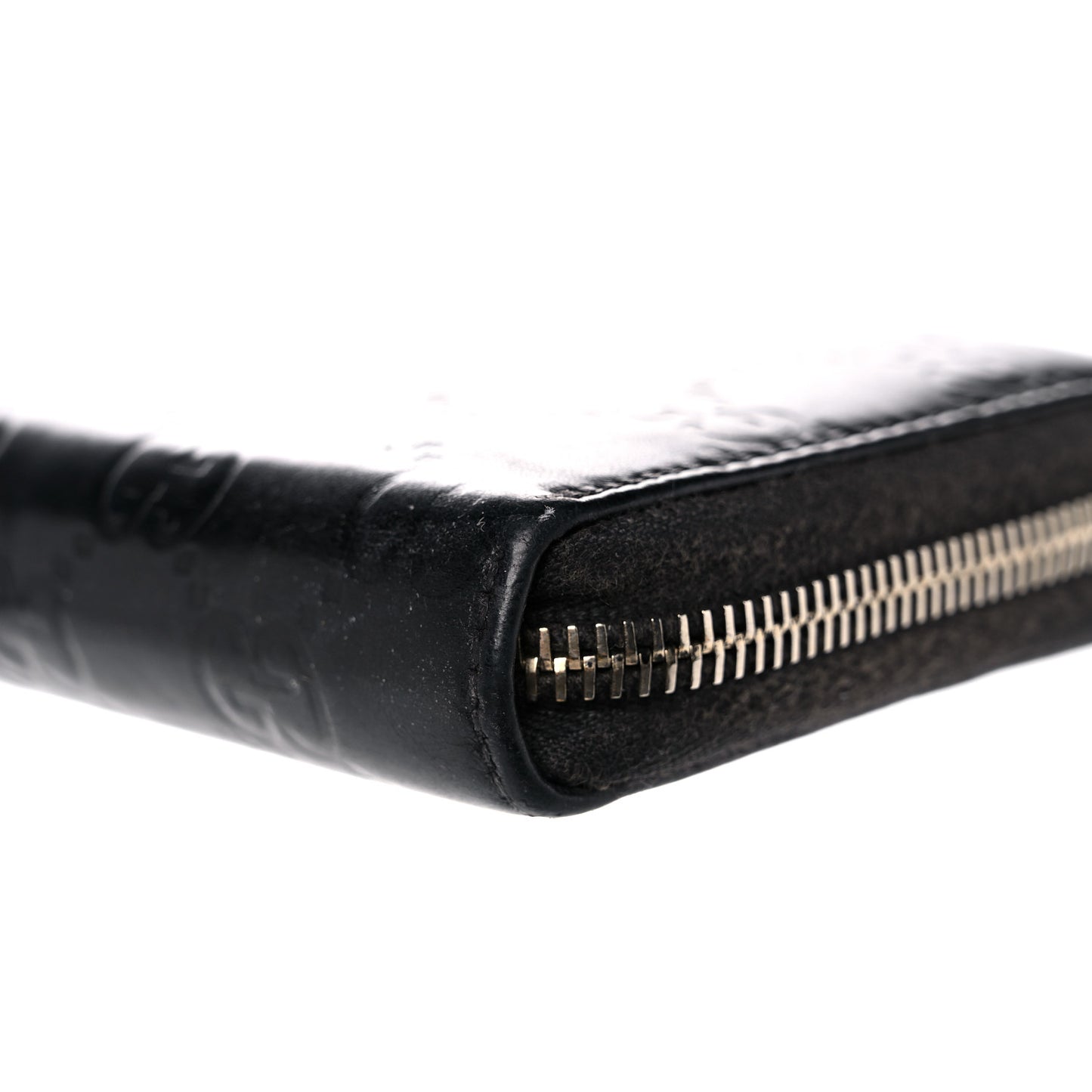 Guccissima Large Twins Zip Around Wallet Black