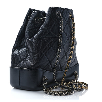 Chanel Aged Calfskin Quilted Small Gabrielle Backpack Black 3 of 9