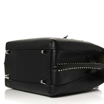 MCM Grained Calfskin Studded Mini Milla Tote Black 9 of 9