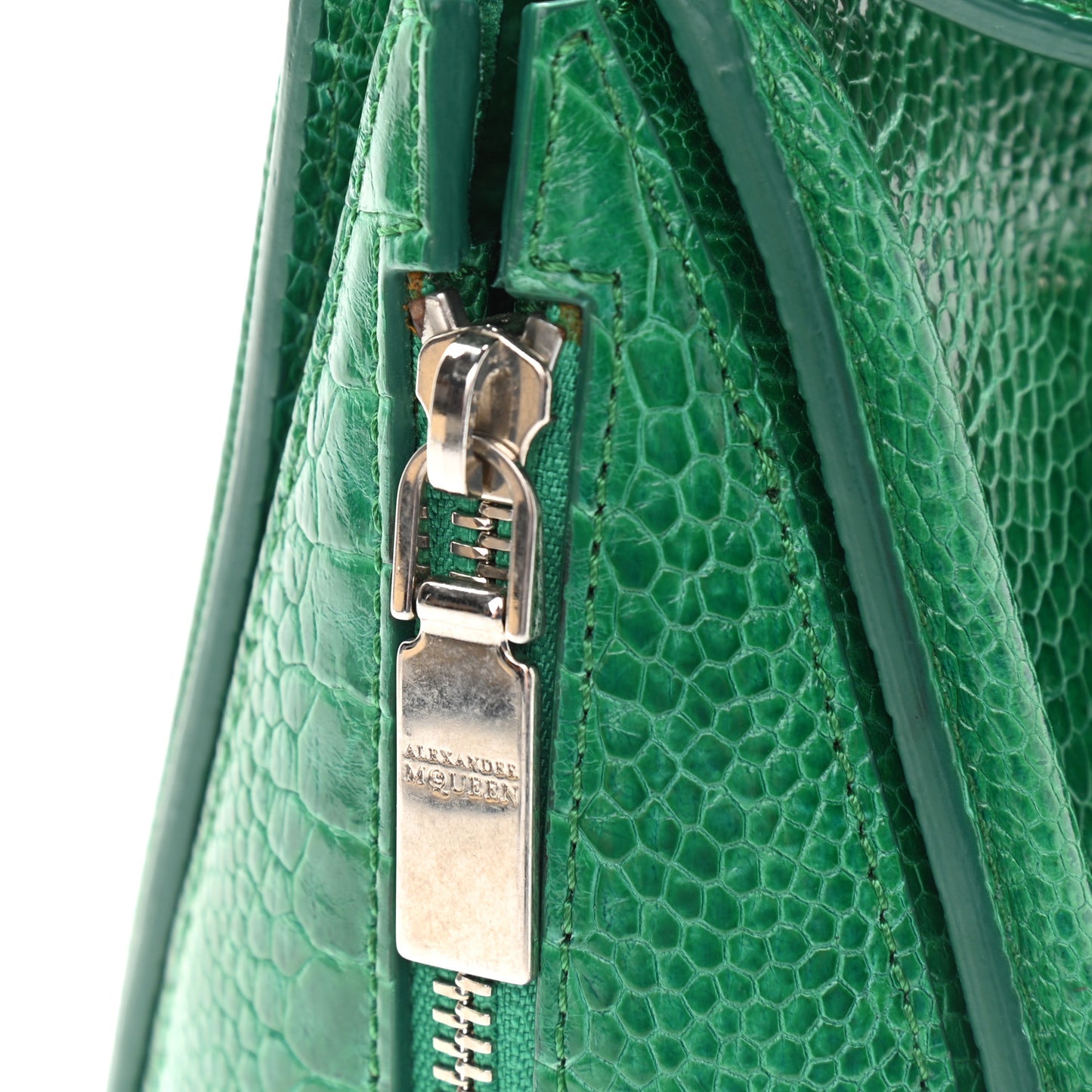 Calfskin Crocodile Embossed Mini Heroine Bag Green