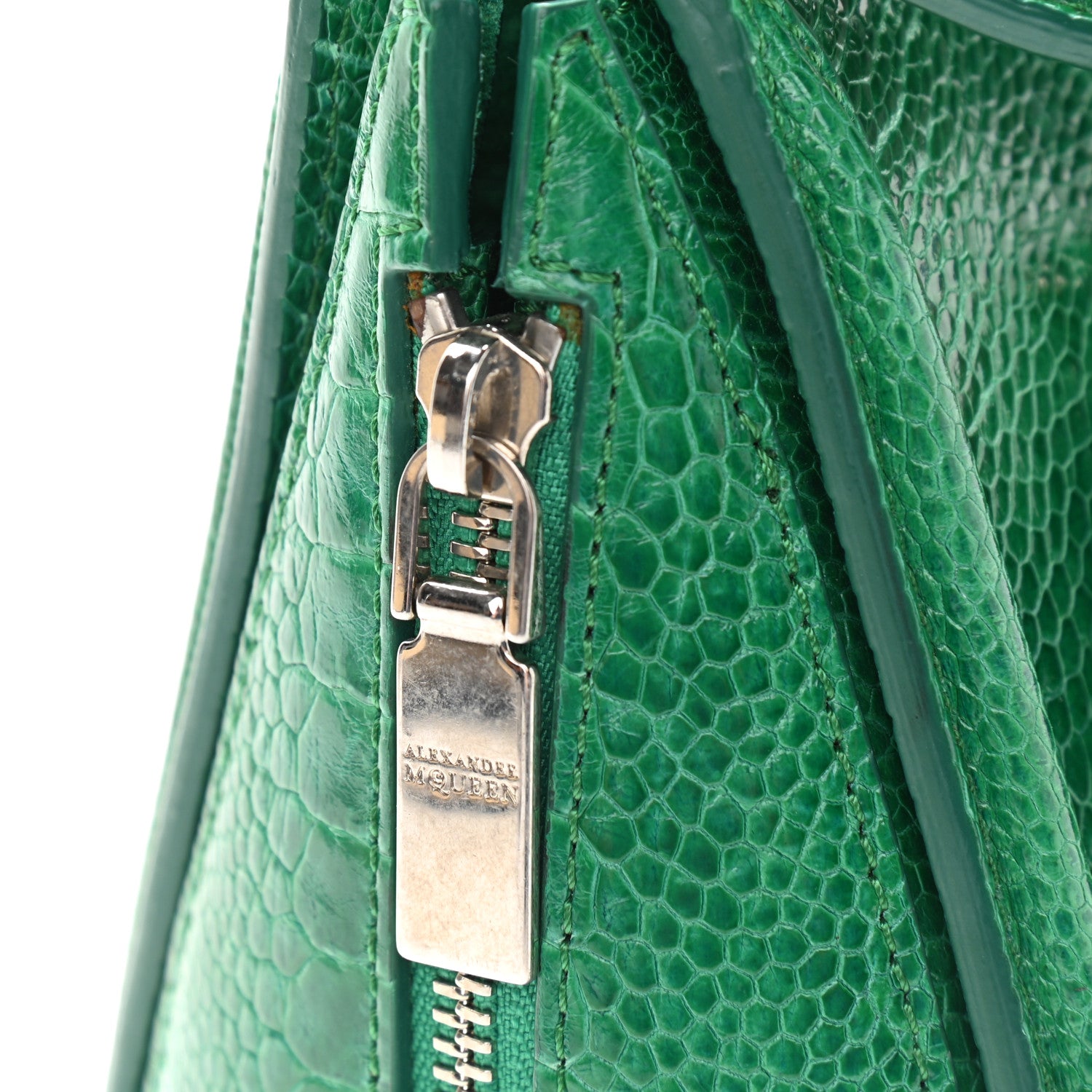 Alexander McQueen Calfskin Crocodile Embossed Mini Heroine Bag Green 14 of 17