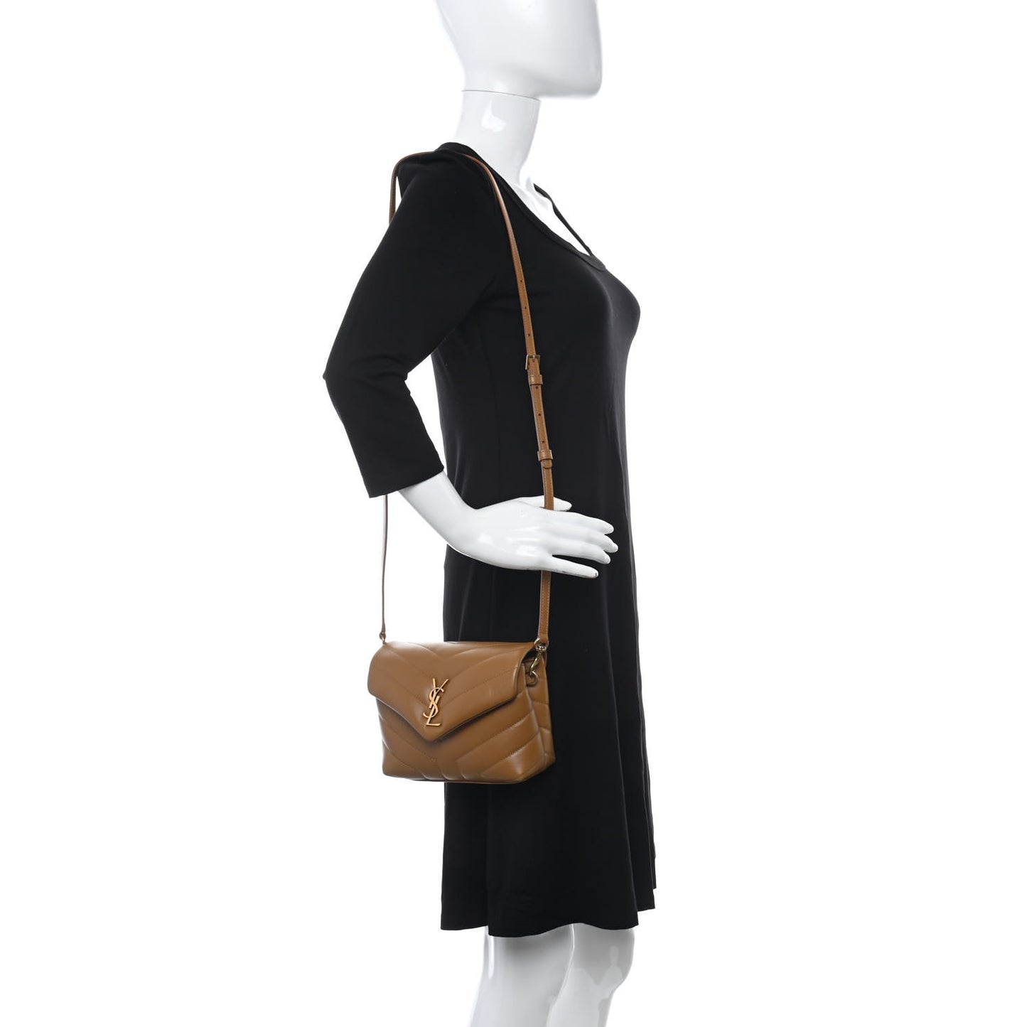 Calfskin Y Quilted Monogram Toy Loulou Crossbody Bag Dark Natural