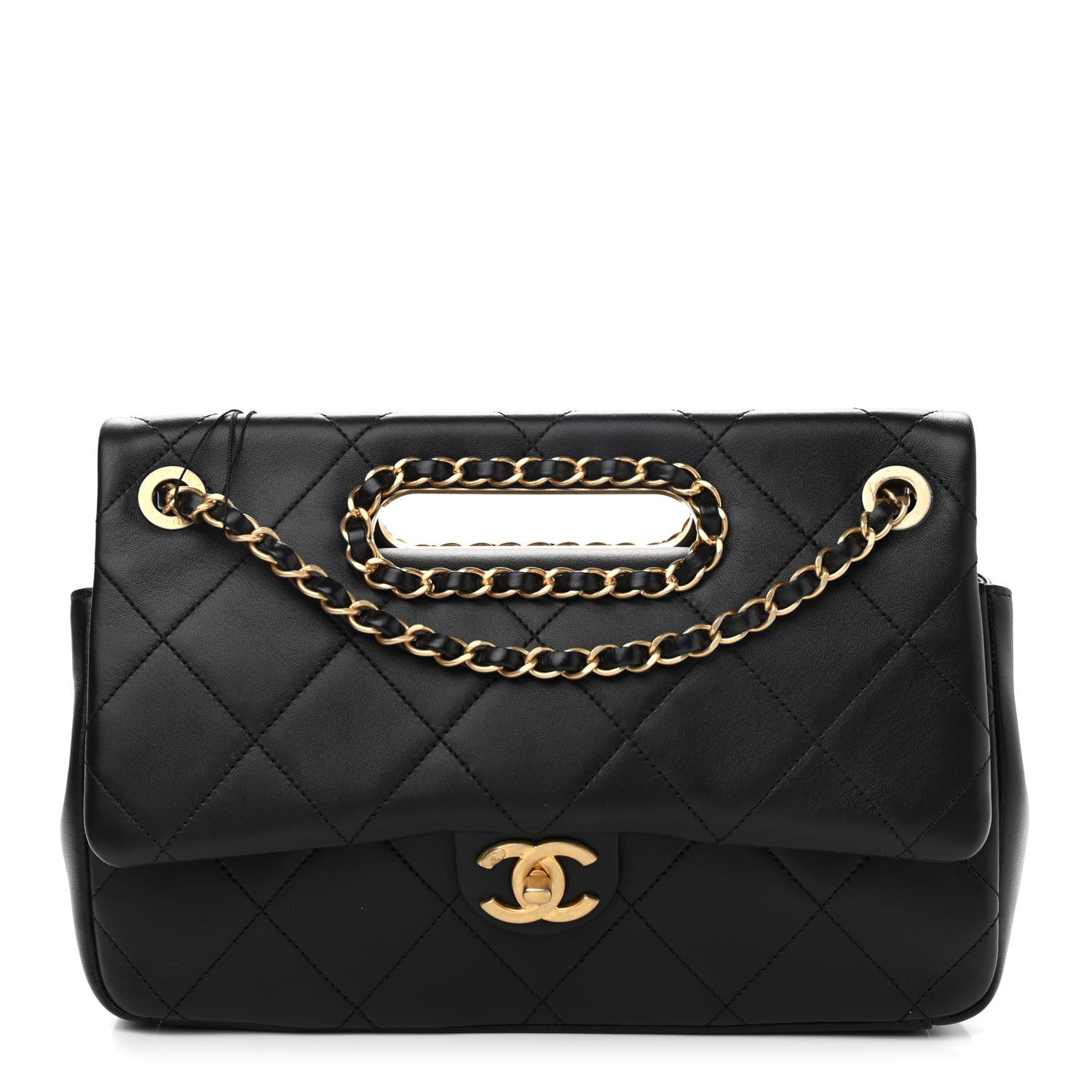 Chanel Lambskin A Real Catch Flap Bag Black 1 of 11