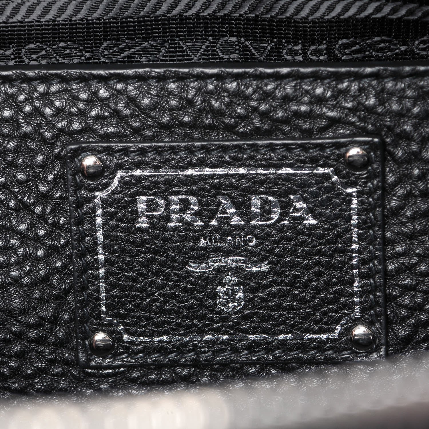 Prada Vitello Daino Satchel Black 7 of 9