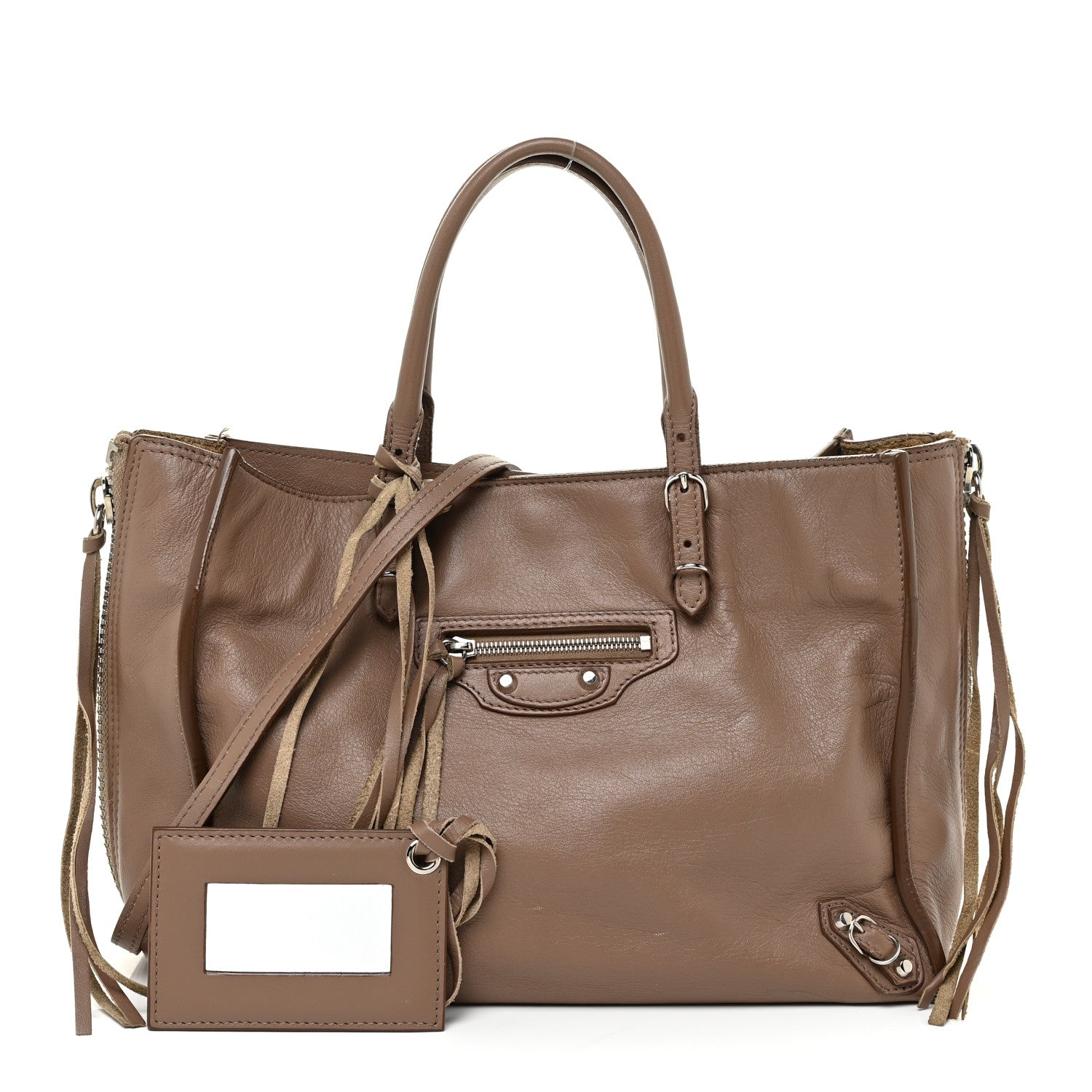 Balenciaga Veau Papier A6 Zip Around Tote Castagna 1 of 24