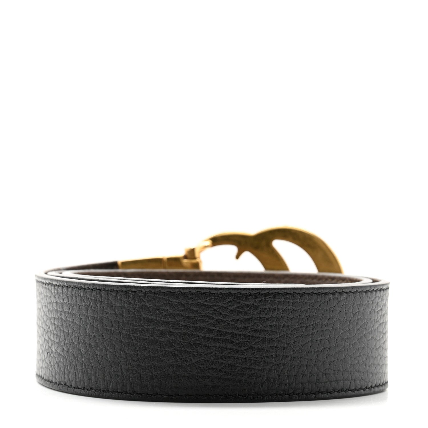 Gucci Calfskin Double G Reversible 37mm Belt 80 32 Black Cocoa 3 of 10