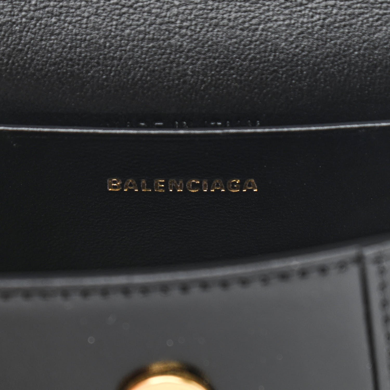 Balenciaga Shiny Box Calfskin Hourglass Top Handle Bag Mini with Chain Black 5 of 10
