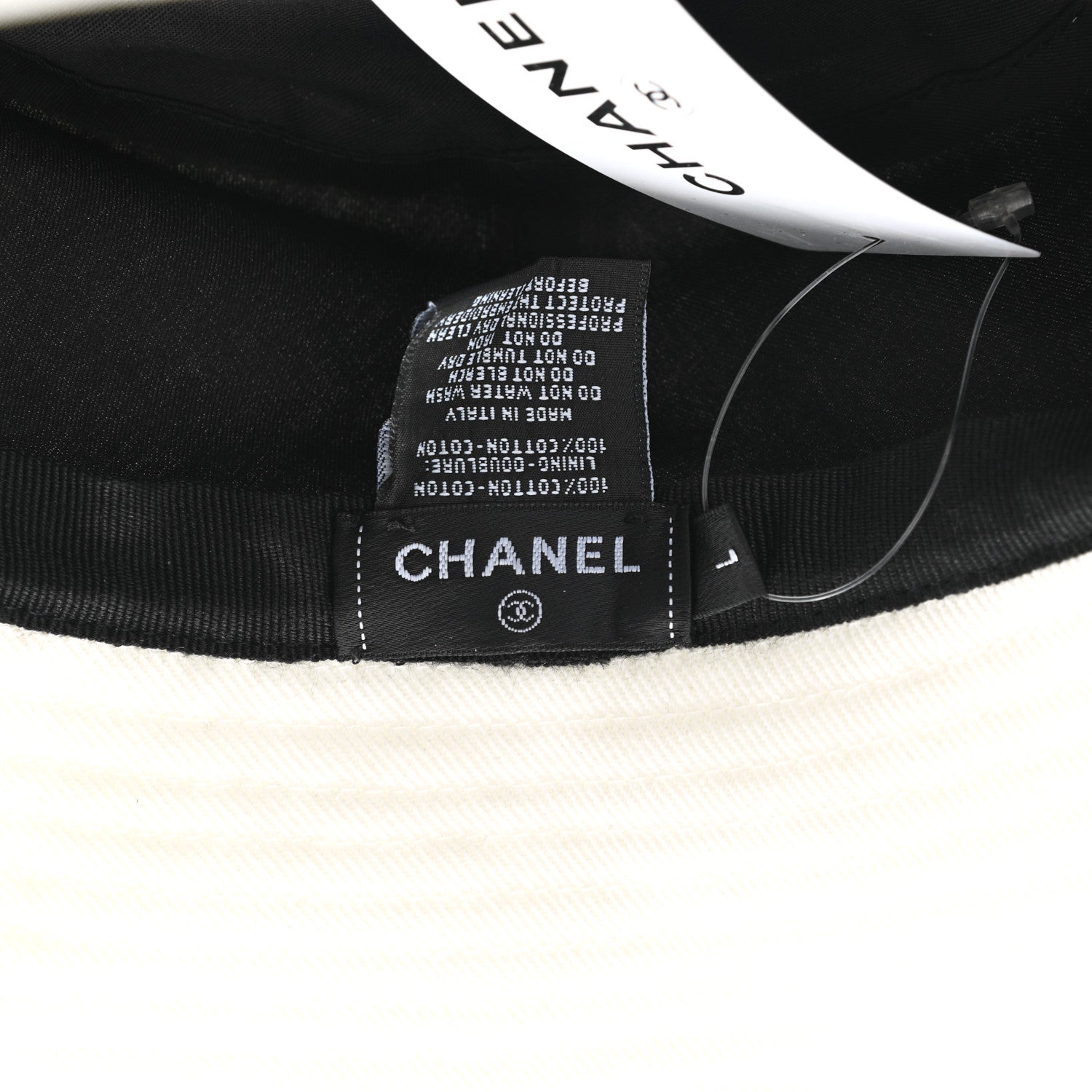 Chanel Fabric Logo Bucket Hat L White 8 of 8