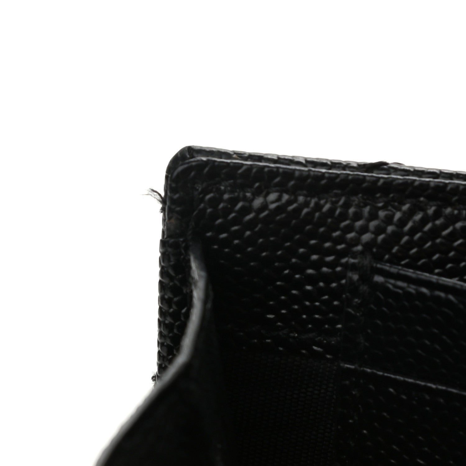 Saint Laurent Grain De Poudre Matelasse Chevron Monogram Chain Wallet Black 12 of 14