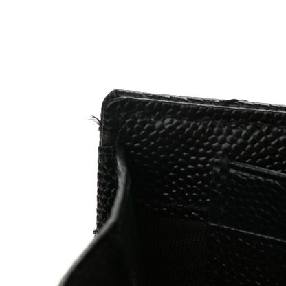 Saint Laurent Grain De Poudre Matelasse Chevron Monogram Chain Wallet Black 12 of 14