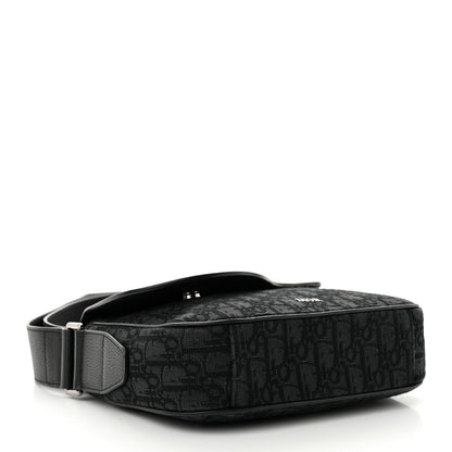 Christian Dior Grained Calfskin Oblique Mini Saddle Messenger Black 4 of 11