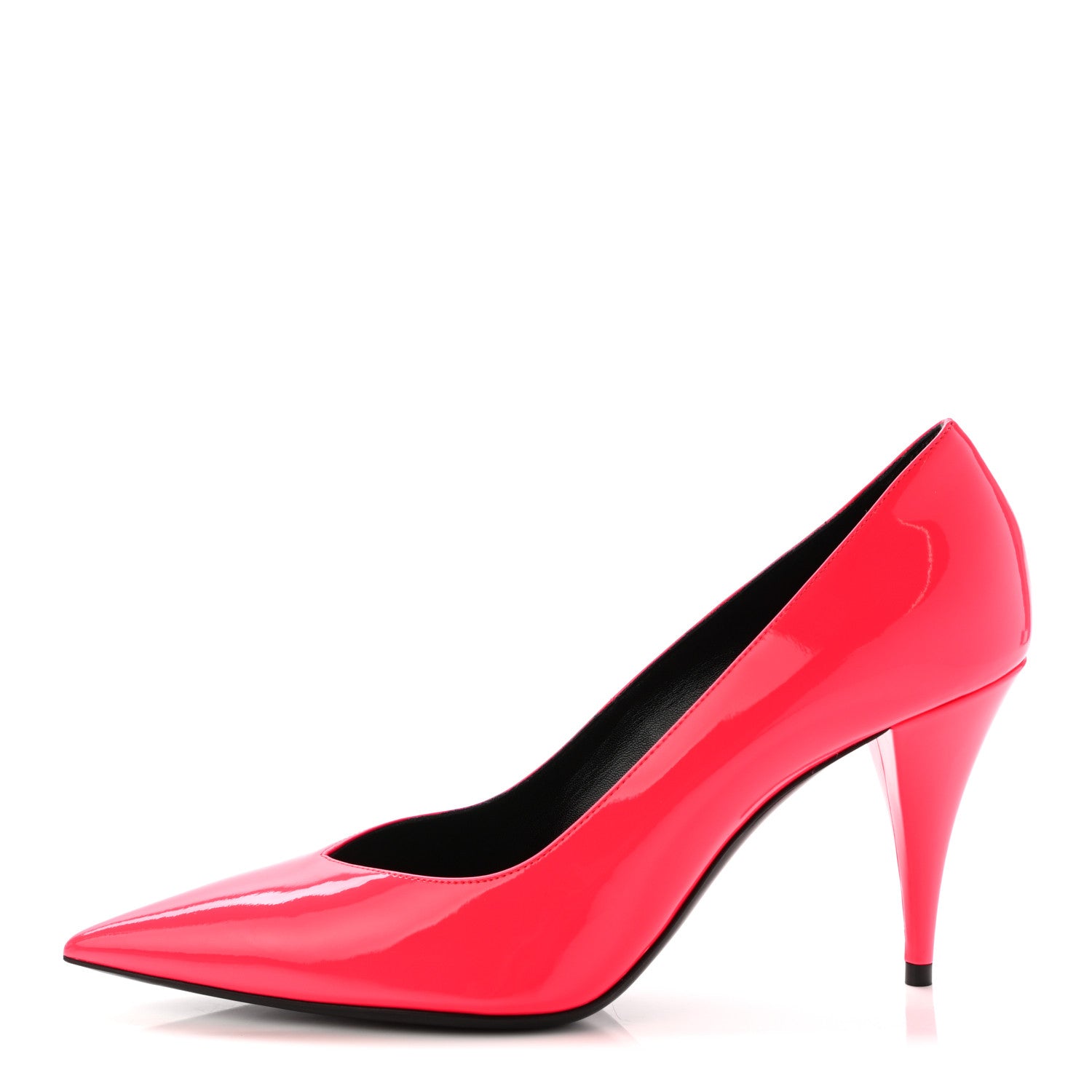 Saint Laurent Patent Calfskin Kiki 85 Pumps 38.5 Fuxia Fluo 1 of 8