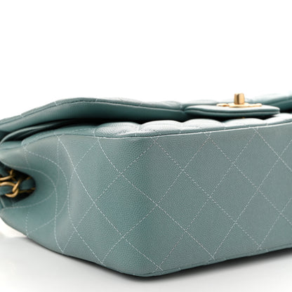 Chanel Iridescent Caviar Quilted Jumbo Double Flap Light Blue 9 of 10