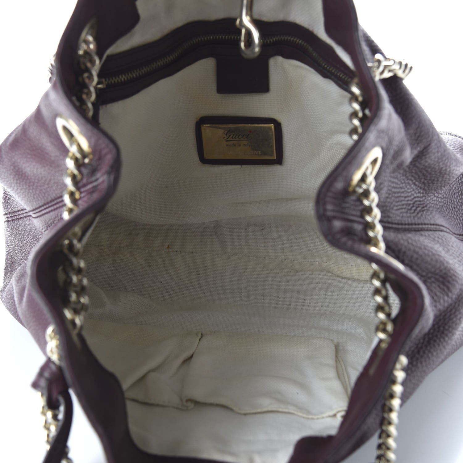 Gucci Pebbled Calfskin Medium Soho Chain Shoulder Bag Burgundy 5 of 11