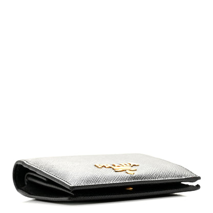 Prada Saffiano Metal Bi-Fold Wallet  Black 4 of 10