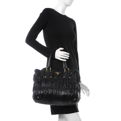 Prada Nappa Gaufre Tote Black 2 of 8